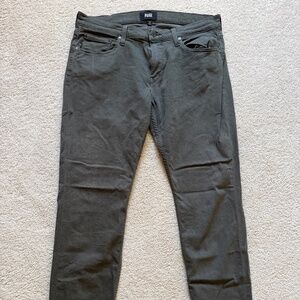Paige Men’s Slim Straight Jeans – Olive Green (33x32)
